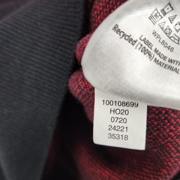 ALFANI Jester Red Black Abstract 100% Cotton Pullover Crew Neck Sweater NEW L - Picture 7 of 8